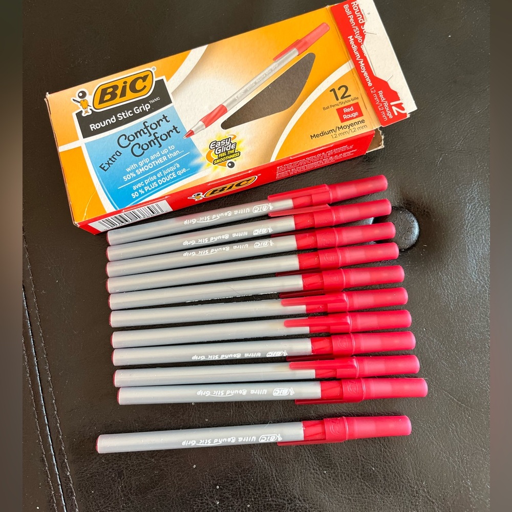 BIC Red Ballpoint Pens (11 Total)